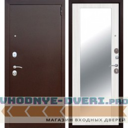 Входная металлическая дверь Царское Зеркало Maxi (Антик Медь / Ясень белый)