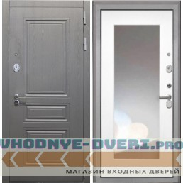 Дверь Интекрон Брайтон ФЛЗ-М с зеркалом (Графит / Белая матовая)