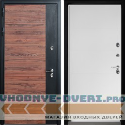 Дверной континент ДК-15 ТЕРМО красное дерерво муар ФЛ-649 Софт-белый-снег