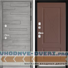 Входная дверь Дверной континент ДК-10 Дуб шале серебро ФЛ-617 Ясень шоколад