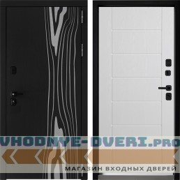 Дверной континент ДК-12 Ясень черный серебро Лайн-Б-Белое-дерево