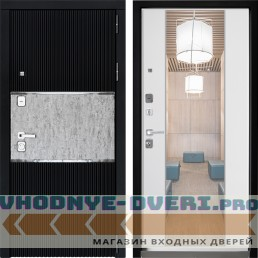 Дверной континент ДК-13 Софт черный серебро ФЛЗ-1 Б16 с евро штапиком Софт белый
