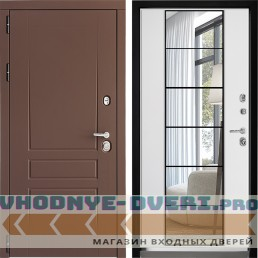 Дверной континент ДК-5 Ясень шоколад серебро ФЛЗ-1 Б16 с евро штапиком Лофт белый