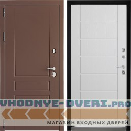 Дверной континент ДК-5 Ясень шоколад серебро Лайн-Б-Белое-дерево