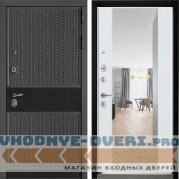 Дверной континент ДК-6 Софт графит серебро ФЛЗ-1 Белое дерево