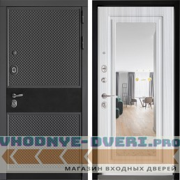 Дверной континент ДК-6 Софт графит серебро Зеркало-стандарт Белый сандал