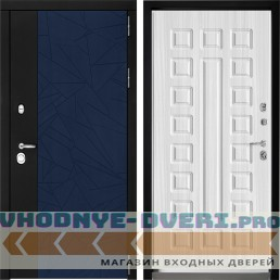 Дверной континент ДК-9 Софт темно-синий серебро ФЛ-183-Белый сандал
