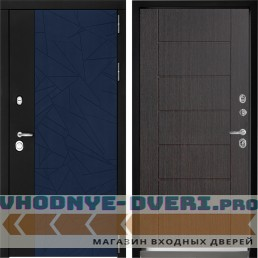 Дверной континент ДК-9 Софт темно-синий серебро Лайн-Б-Венге