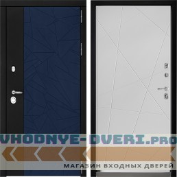 Входная дверь Дверной континент ДК-9 Софт темно-синий ФЛ-655 Лофт капучино