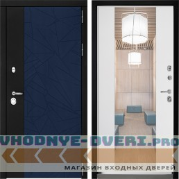 Входная дверь Дверной континент ДК-9 Софт темно-синий ФЛЗ-1 Белый софт
