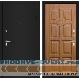 Входная дверь Лабиринт CLASSIC шагрень черная 17 - Золотой дуб