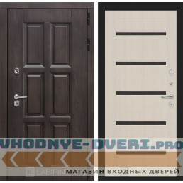Входная дверь Лондон 01 - Беленый дуб, стекло черное