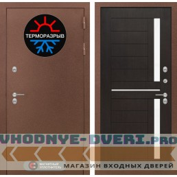 Входная дверь Лабиринт Термо Магнит 02 - Венге, стекло белое