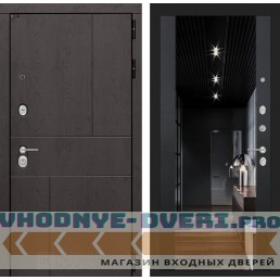 Входная дверь Лабиринт URBAN с тонированным зеркалом Максимум - Черный кварц (наружная)