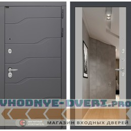 Входная дверь RIVER с Зеркалом Максимум - Грей софт