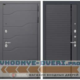Входная дверь RIVER 22 - Графит софт, черная вставка