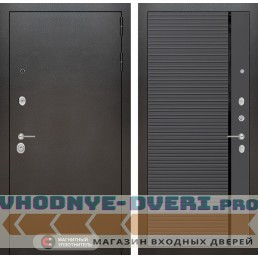 Входная дверь Лабиринт SILVER 22 - Графит софт, черная вставка