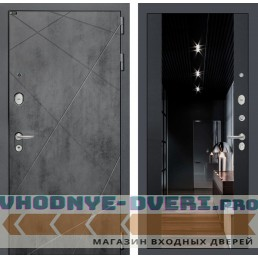 Входная дверь Лабиринт LOFT с Зеркалом тонированным Максимум - Черный кварц