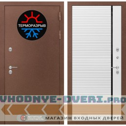 Входная дверь Лабиринт Термо Магнит 22 - Белый софт, черная вставка