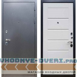 Входная дверь REX 11 Антик серебро Сити Белый ясень