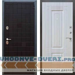 Входная металлическая дверь Рекс 12 Тетрис ФЛ 2 Сандал белый