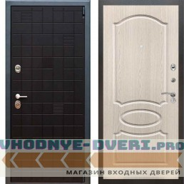 Входная металлическая дверь Рекс 12 Тетрис ФЛ 128 Беленый дуб