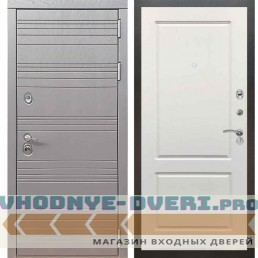 Входная дверь Рекс 14 Роял вуд графит ФЛ-117 Силк сноу