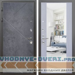 Shelter: Дверь стальная КОМФОРТ Бетон урбан индиго/Дуб филадельфия крем (12)