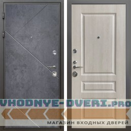 Shelter: Дверь стальная КОМФОРТ Бетон урбан индиго/Дуб филадельфия крем (3)