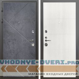 Shelter: Дверь стальная КОМФОРТ Бетон урбан индиго/Дуб филадельфия крем (7)