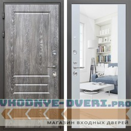 Shelter: Дверь стальная КОМФОРТ Дуб шале серебро/Белый матовый (13)