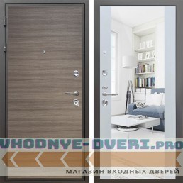 Shelter: Дверь стальная КОМФОРТ Дуб тоскано поперечный/Белый матовый (13)
