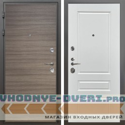 Shelter: Дверь стальная КОМФОРТ Дуб тоскано поперечный/Белый ясень (1)