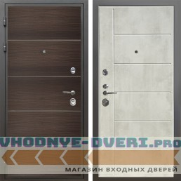 Shelter: Дверь стальная КОМФОРТ Венге структурный горизонт/Бетон крем (11)