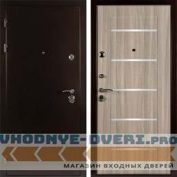 Дверь стальная ЛОНДОН (Коллекция "Shelter Plus") U-1 Медный антик/Орех натуральный распил светлый 