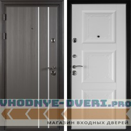 Shelter: Дверь стальная ОРЛЕАН (Коллекция "Shelter Plus") M-2 Реалвуд графит/Софт айс трехконтурная