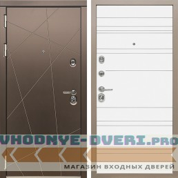 Стальная дверь в квартиру Сударь Diva MD 50 Бронза - Д5 Белый софт