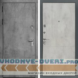 Стальная дверь в квартиру Сударь MД 51 Бетон тёмный - М1 Бетон Светлый