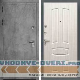 Стальная дверь в квартиру Сударь MД 51 Бетон тёмный - М3 Сандал белый