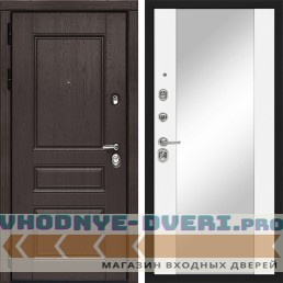 Входная дверь Сударь Diva-90 Крафтовый Дуб - M15 Белый софт с зеркалом