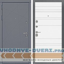 Стальная дверь в квартиру Сударь Diva-91 Серый Софт - Д5 Белый софт