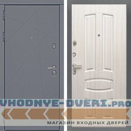 Стальная дверь в квартиру Сударь Diva-91 Серый Софт - М3 Сандал белый
