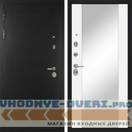 Входная дверь Сударь Diva MD 40 Черный титан - M15 Белый софт с зеркалом