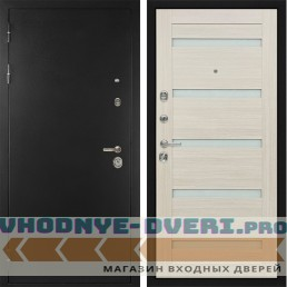 Стальная дверь в квартиру Сударь Diva MD 40 Черный титан - С1 Белая лиственница