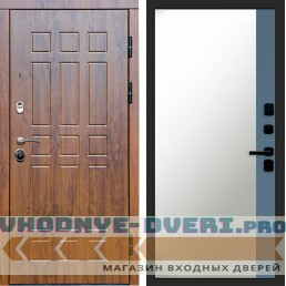Входная дверь Афина дуб Зеркало фацет Grey софт