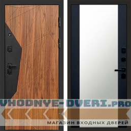 Дверь Termo Door АВАНГАРД Дуб каньон Зеркало 27 Черный кварц + тонировка