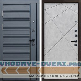 Входная дверь Black Line Лучи бетон светлый (наружная)