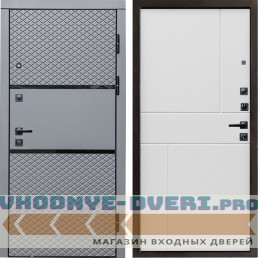 Входная дверь Termo Door Fusion Black Горизонт белый