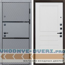 Входная дверь Termo Door Fusion Black Классика белое дерево
