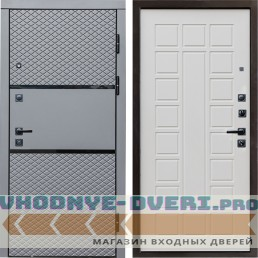 Входная дверь Termo Door Fusion Black Престиж белый матовый